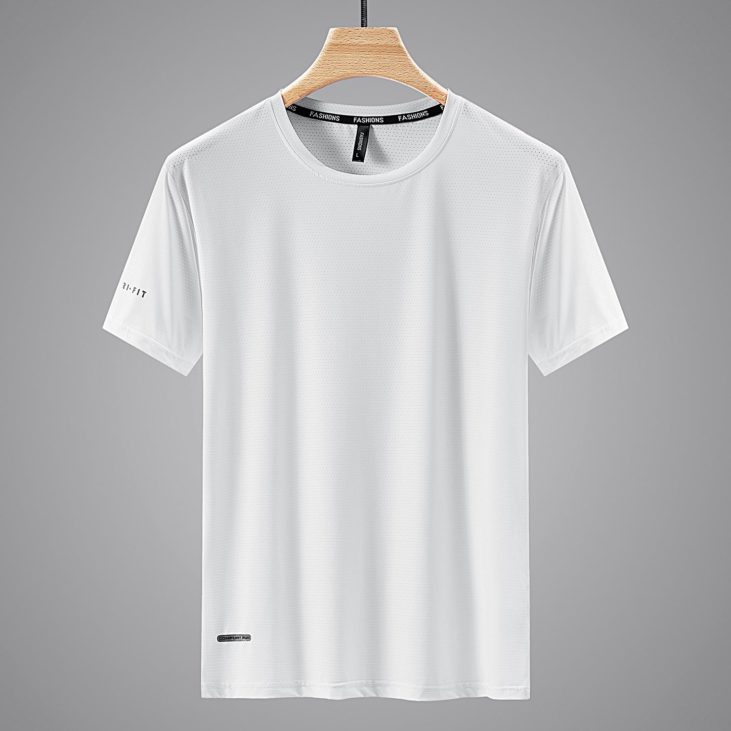 Quick Dry Sport T Shirt Men's 2022 Short Sleeves Summer Casual White