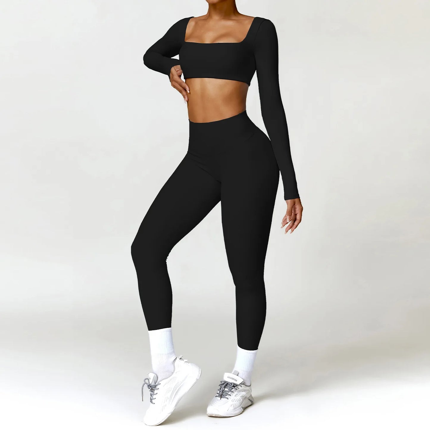 Women Tracksuit Yoga Set 2PCS Sportswear Workout Clothes Athletic Wear