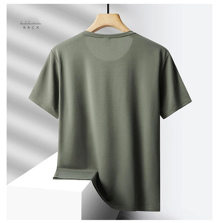 Quick Dry Sport Fashion T Shirt Men'S 2024 Short Sleeves Summer Casual