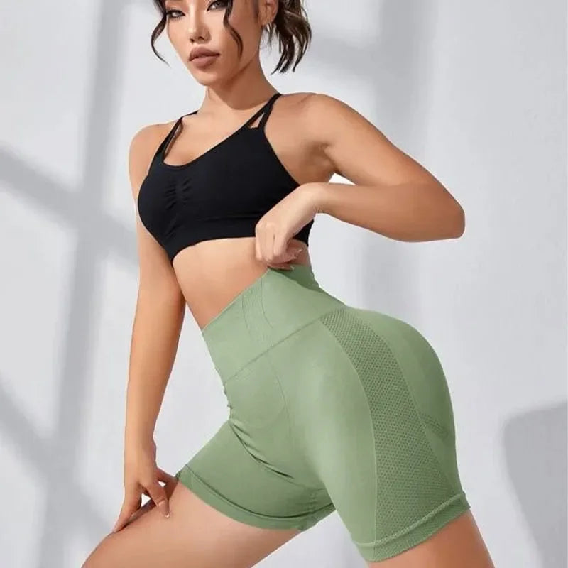 Women's High Waist Workout Shorts Butt Lifting Tummy Control Yoga