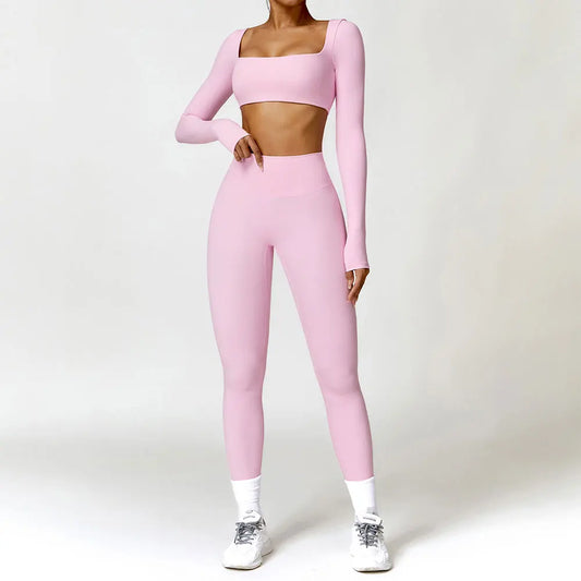 Women Tracksuit Yoga Set 2PCS Sportswear Workout Clothes Athletic Wear