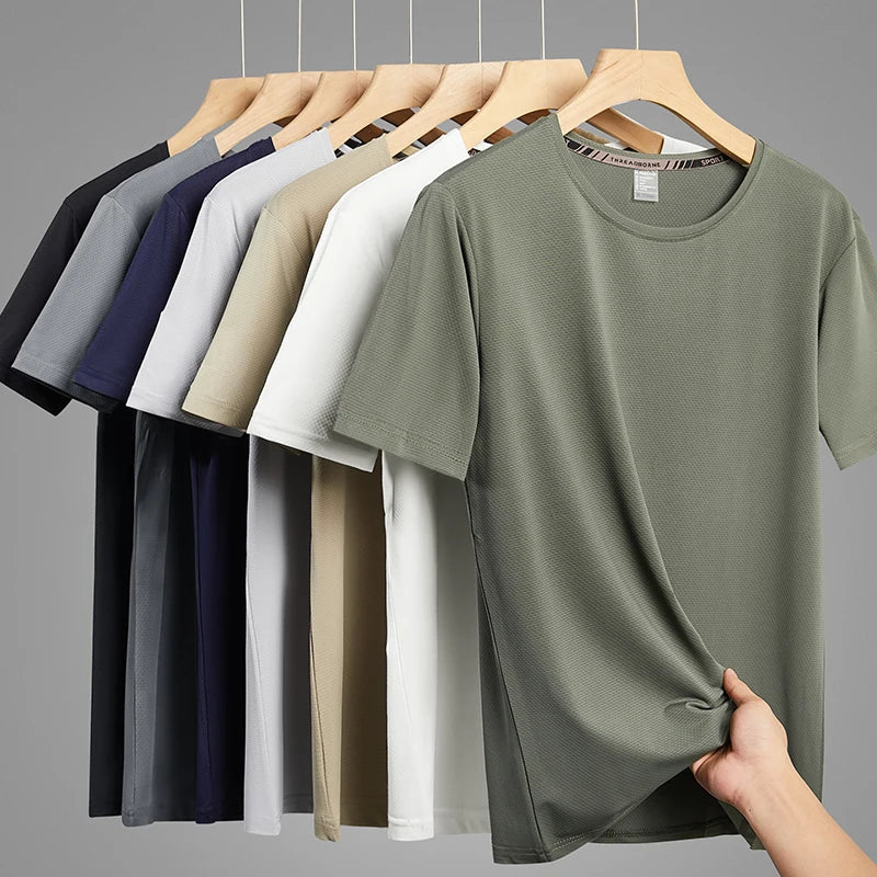 Quick Dry Sport Fashion T Shirt Men'S 2024 Short Sleeves Summer Casual