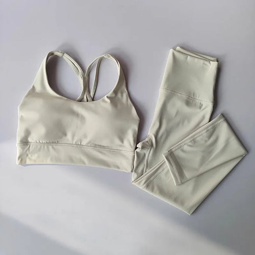 Women Yoga Set 2pcs Sport Suit Gym wear Workout Clothes Sports Crop