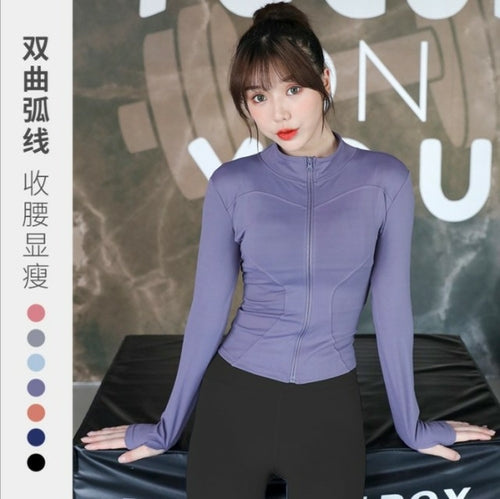 Women Sport Jacket Zipper Yoga Coat Clothes Quick Dry Fitness Jacket